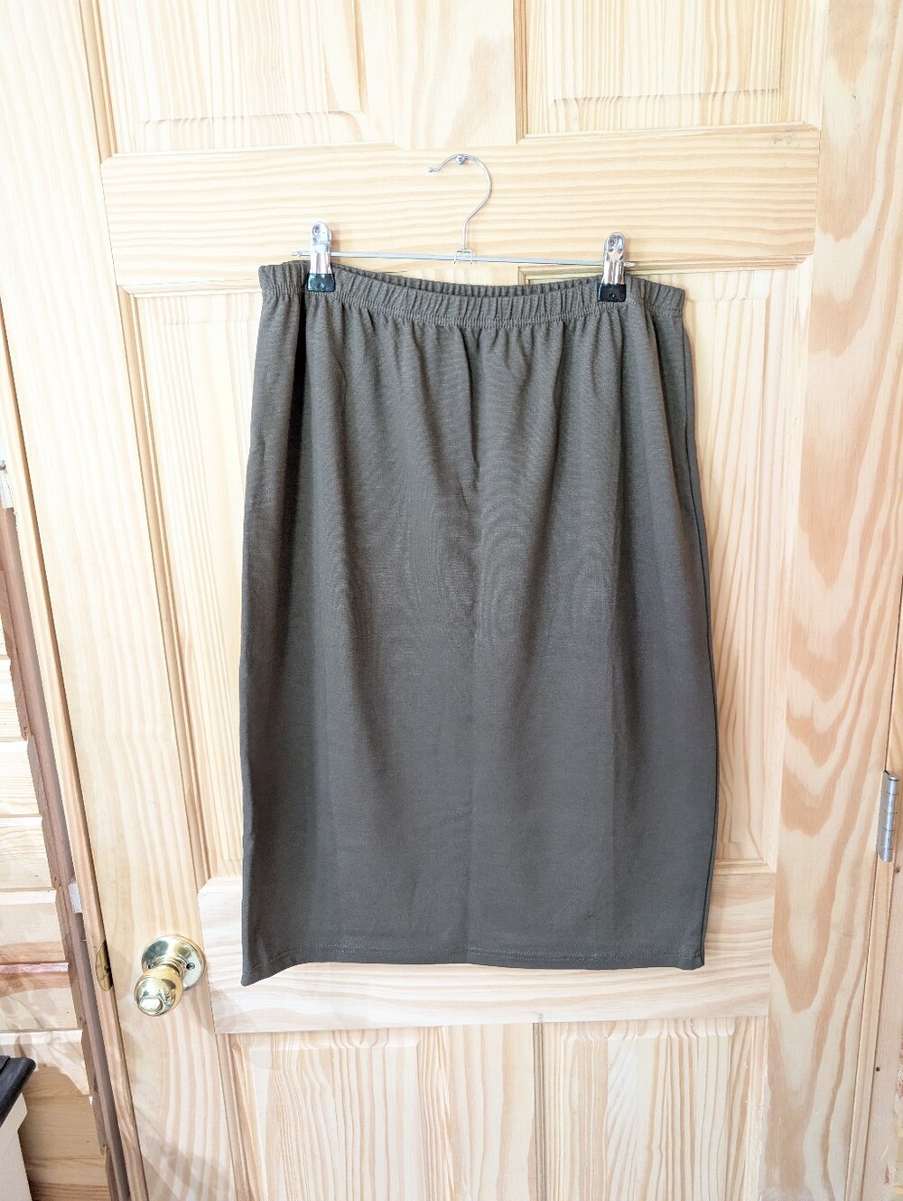 Nuggles Women's L Olive Army Green Straight Pencil Skirt